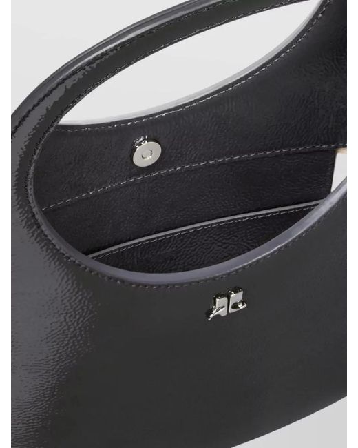 Courreges Black Na Varnished Leather Shoulder Bag