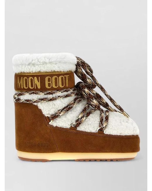 Moon Boot Multicolor Ankle Boots Round Toe Rubber Sole Suede