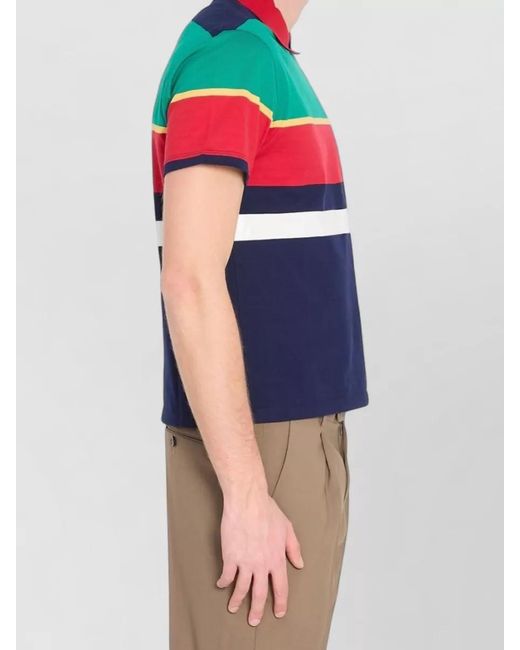 Versace Blue Striped Cotton-Jersey T-Shirt for men