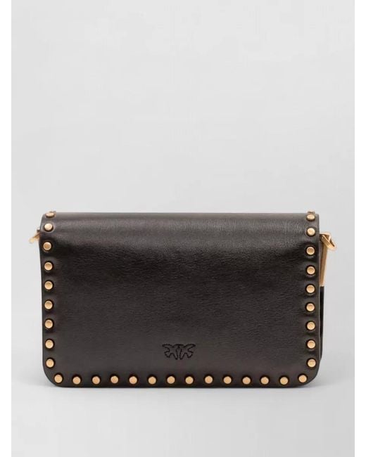 Pinko Gray Shoulder Bag Studded Design Hardware Chain