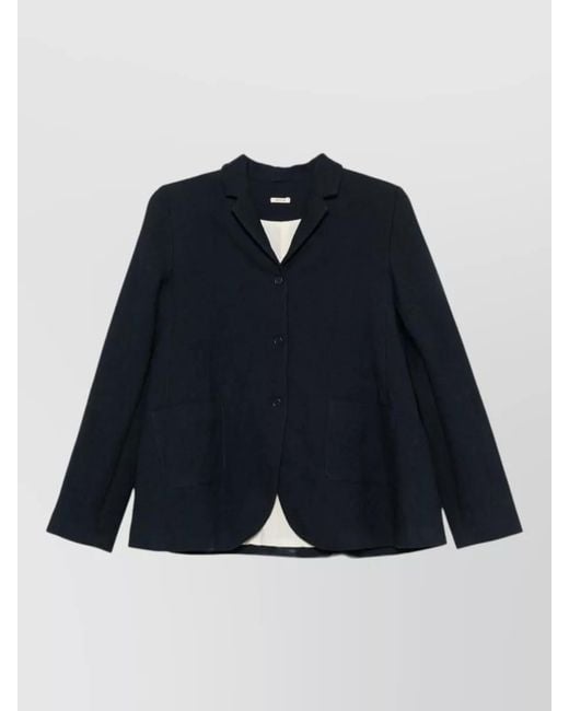 Apuntob Blue Single Breasted Coat