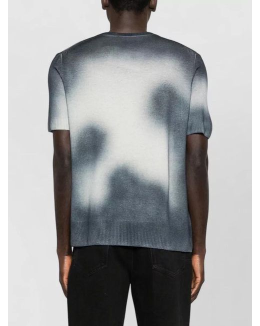 Vivienne Westwood Blue Wool Cashmere Graphic Print Short-Sleeve T-Shirt for men