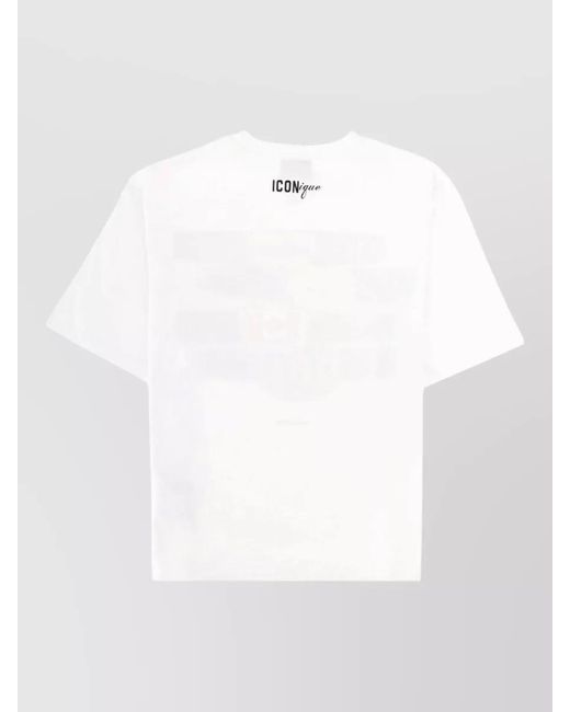 DSquared² White Crew Neck T Shirt Graphic Print for men