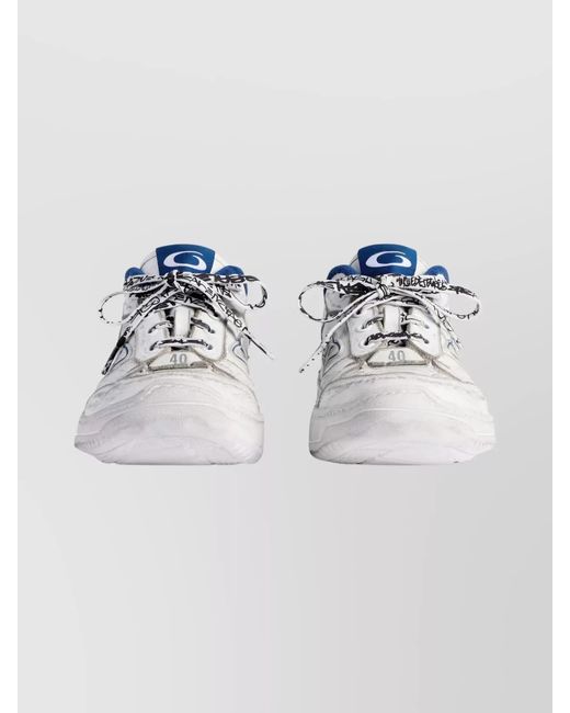 Balenciaga Blue Leather Hamptons Low-Top Sneakers for men
