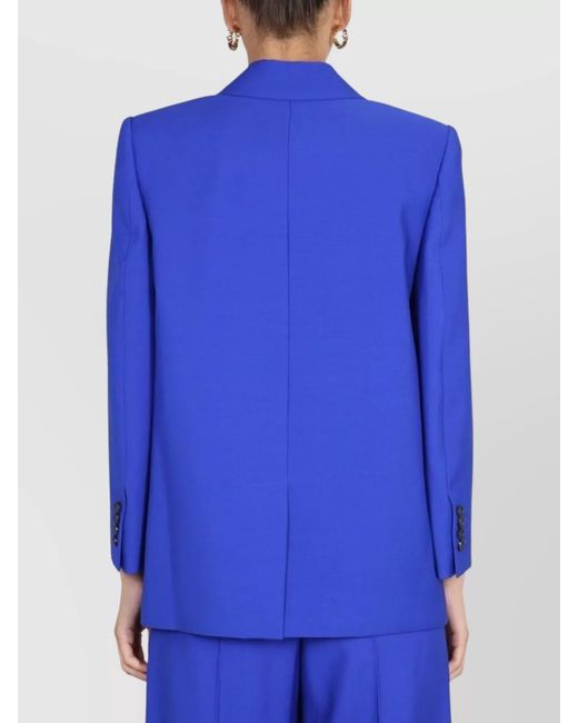 McQueen Blue Wool Structured Double-Breasted Blazer