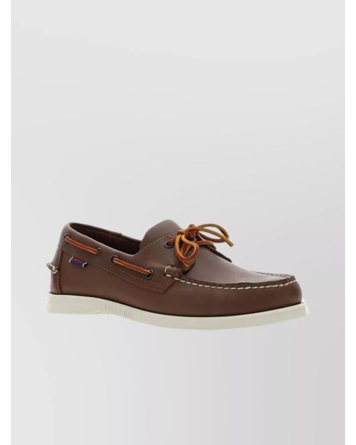 Sebago Brown Portland Docksides Loafers Side Lace for men