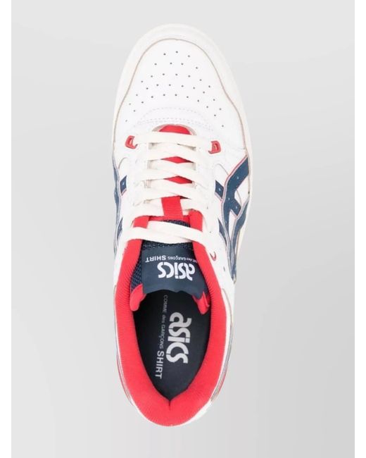 Comme des Garçons White Calf Leather Paneled Low-Top Sneakers for men