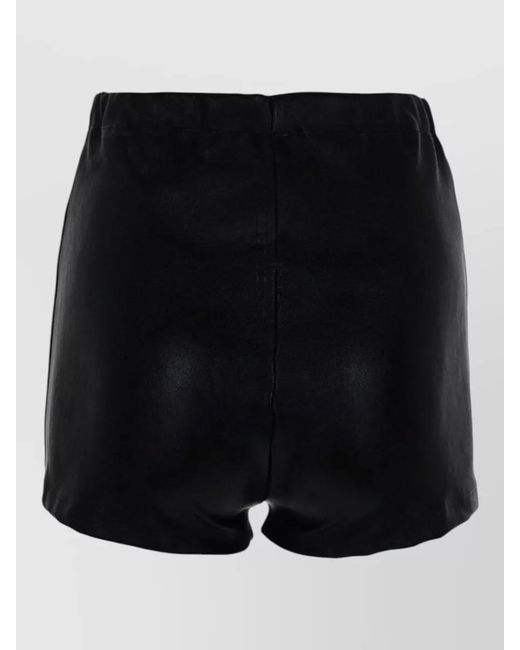 Rick Owens Black Straight Leg Pants Faux Leather Finish