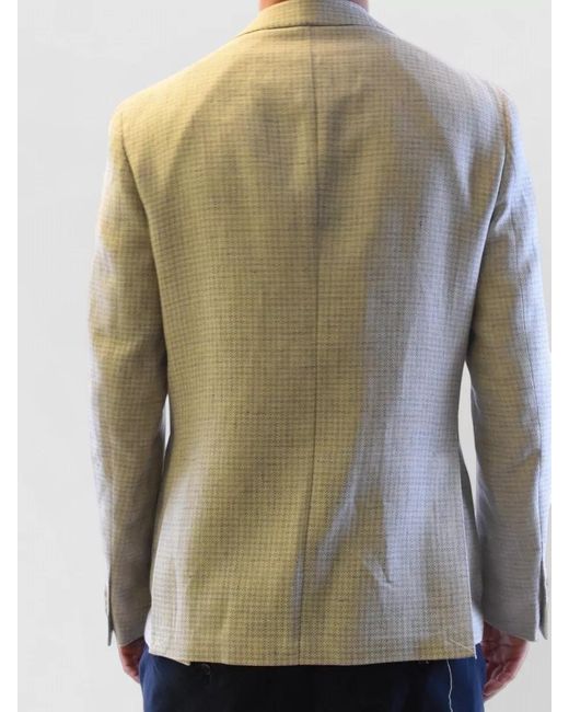 Fay Natural Single Breasted Jacket Notch Lapel Buttons for men
