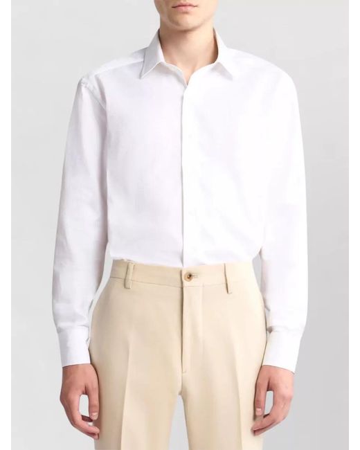 Etro White Cotton Paisley Shirt for men