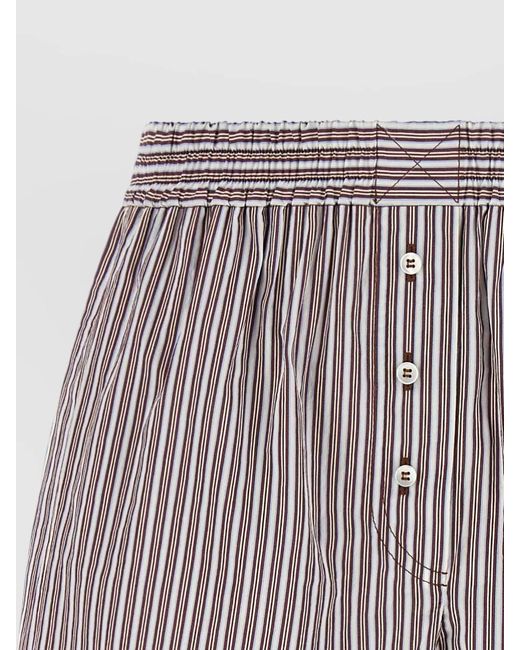 Brunello Cucinelli Multicolor Lounge Shorts Button Detail Striped Pattern