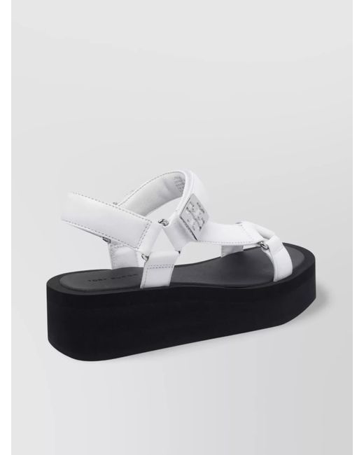 Tory Burch White Leather Platform Sandals
