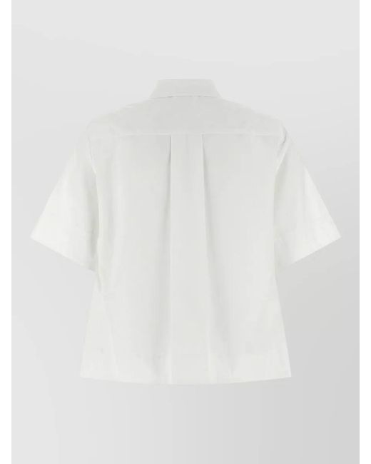 P.A.R.O.S.H. White Cotton Embroidered Shirt