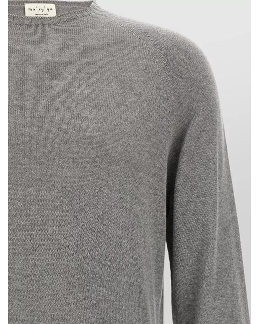 Ma'ry'ya Gray Cashmere Cotton Crew Neck Knit Sweater for men