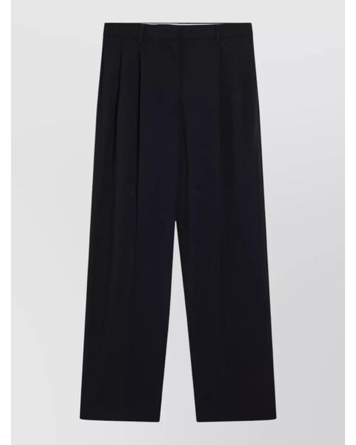 Miu Miu Blue Tailored Trousers Wide Leg Belt Loops