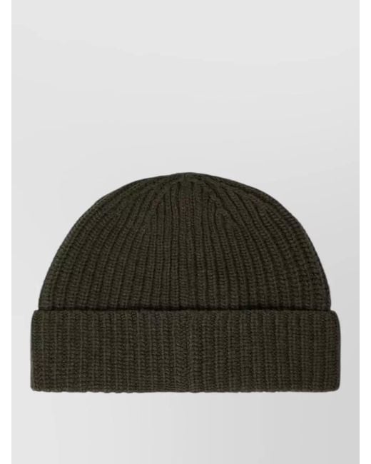 Stone Island Green Beanie Rws Ribbed Knit Folded Brim for men