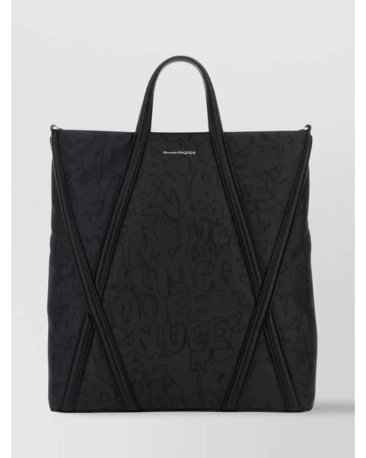 McQueen Black The Tote Nylon Tote Bag