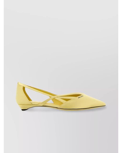 Prada Yellow Satin Ballerina Shoes