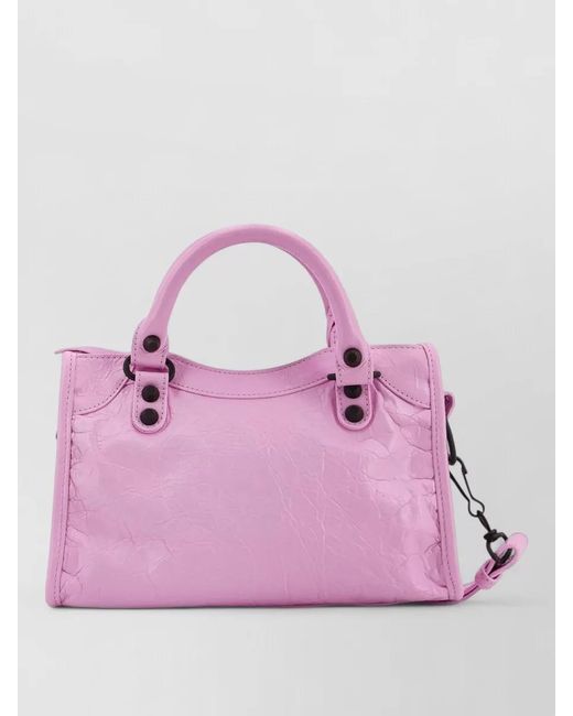 Balenciaga Pink Leather City Mini Crossbody Bag
