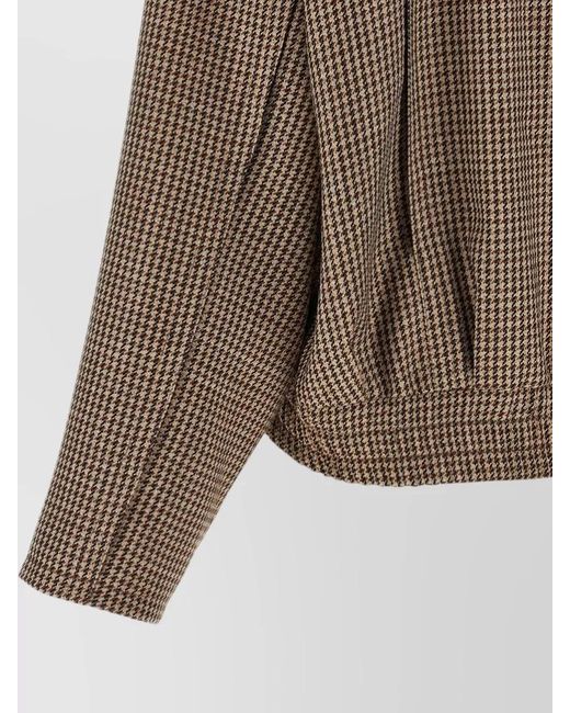 Brunello Cucinelli Brown Zipper Pull Jacket Prince Of Wales Wool