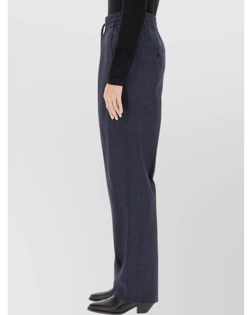 Isabel Marant Blue Regular-Fit Wool Straight Trousers