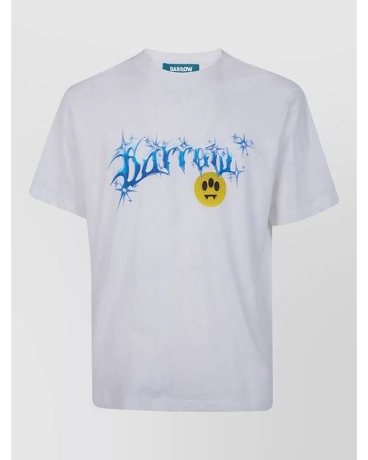 Barrow Blue Jersey T Shirt Crew Neck Graphic for men