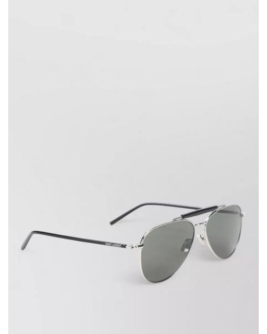 Saint Laurent Gray Ysl Sl 864 Aviator Metal Sunglasses for men