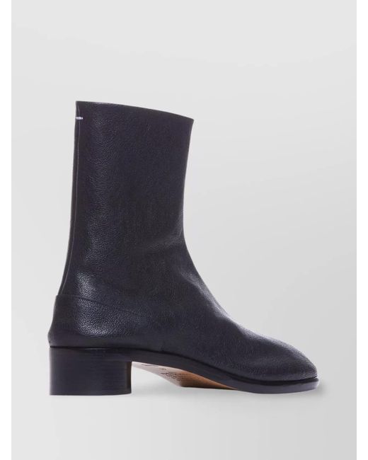 Maison Margiela Blue Leather Tabi Ankle Boots for men