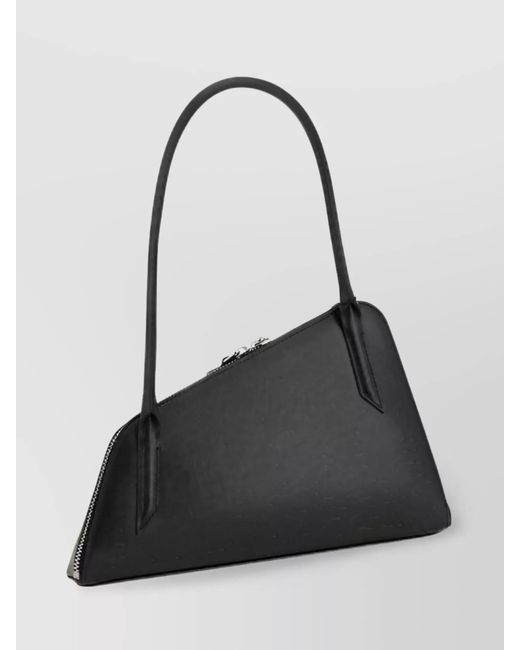 The Attico Black Sunrise Geometric Leather Shoulder Bag