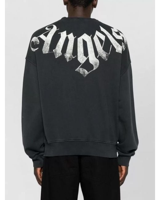 Palm Angels Black Logo Crew Neck Sweatshirt for men
