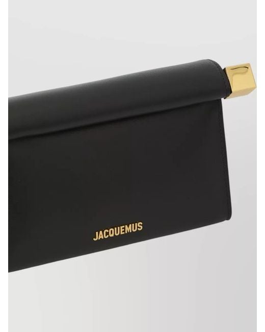 Jacquemus Black Rond Carré Mini Leather Shoulder Bag