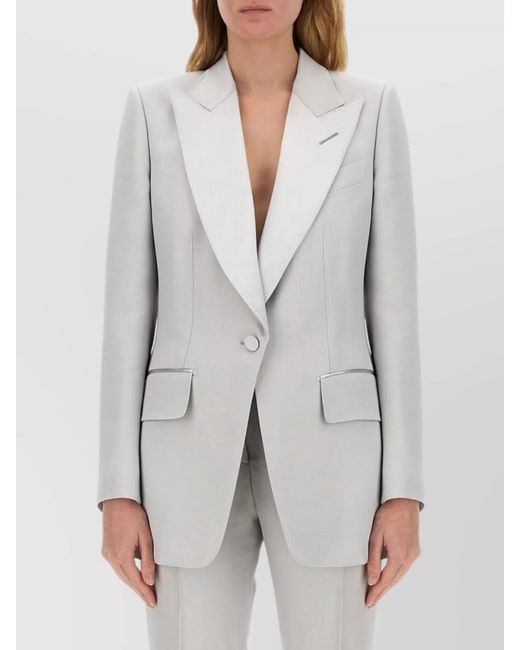 Tom Ford White Single-Breasted Tuxedo Blazer
