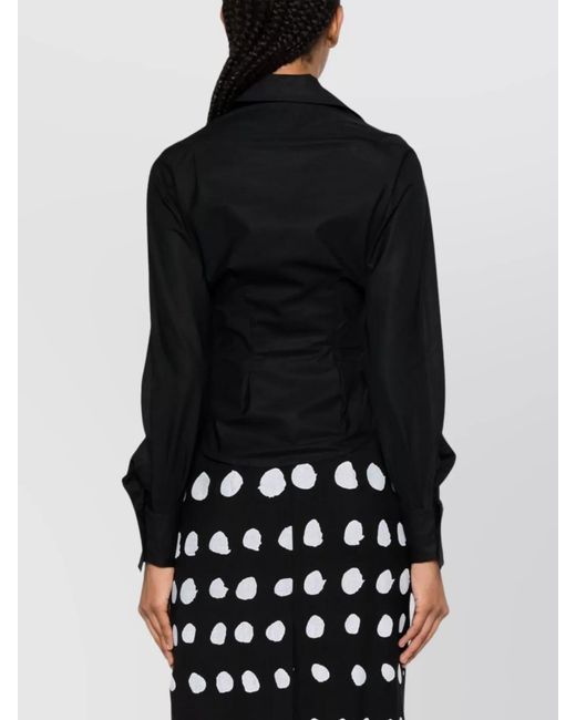 Vivienne Westwood Black Asymmetric Sleeves Twist And Ruched Detailing