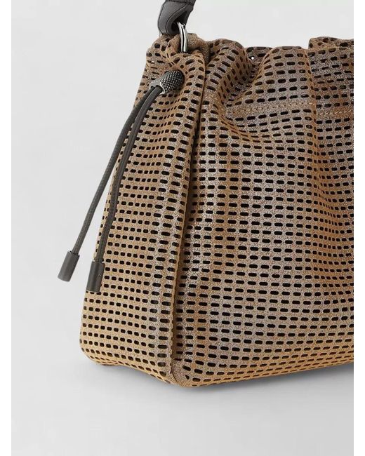 Brunello Cucinelli Brown Bucket Mellow Small Leather Handbag