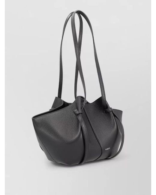 Yuzefi Black Mochi Small Leather Shoulder Bag