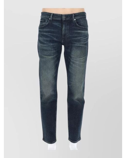 Boss Blue Denim Regular-Fit Straight-Leg Jeans for men