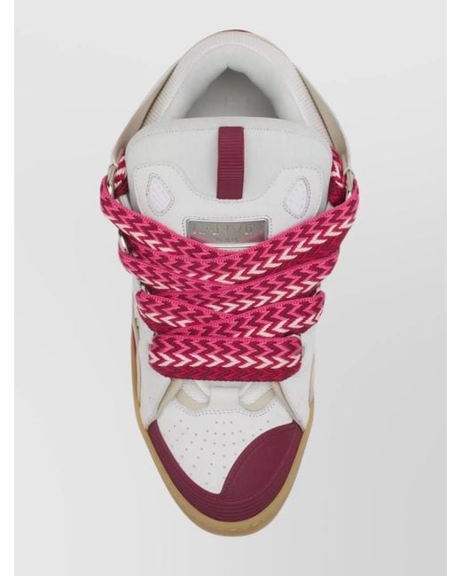 Lanvin Pink Leather Low-Top Sneakers