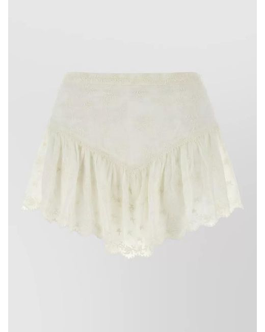Isabel Marant White Silk Tailored Shorts