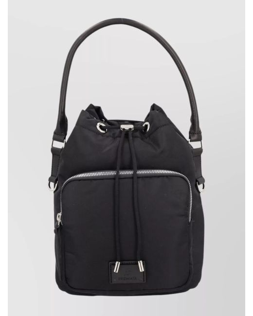 Premiata Black Nylon Bucket Bag