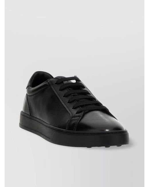 Tod's Black Leather Low-Top Sneakers for men