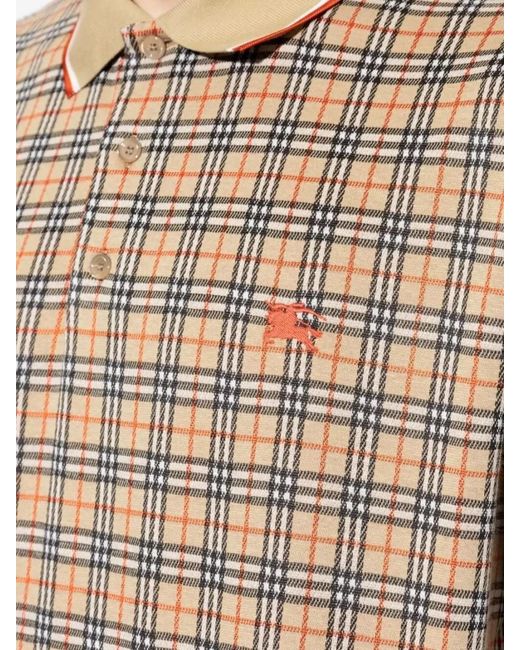 Burberry Natural Check Relaxed-Fit Polo Shirt for men