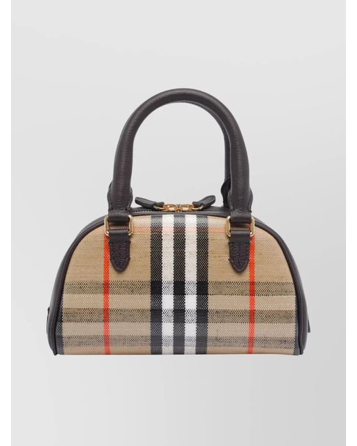 Burberry Multicolor Mini Highlands Bowling Handbag And Handles