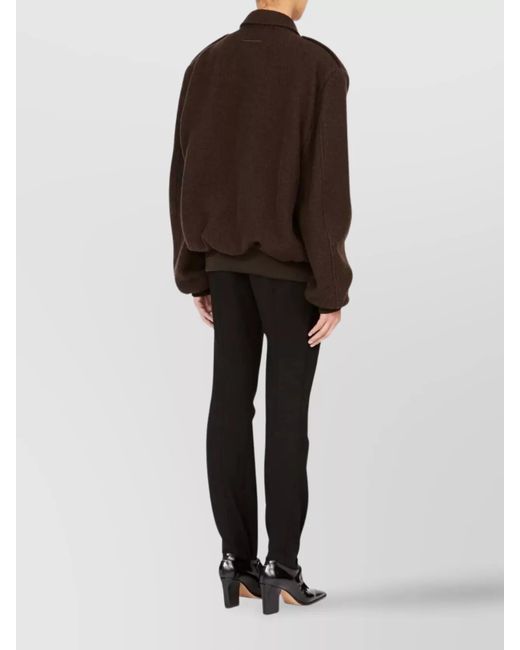 MM6 by Maison Margiela Black Virgin Wool Bomber Jacket