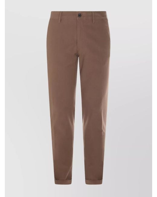 Incotex Brown Trousers With Back And Side Pockets for men
