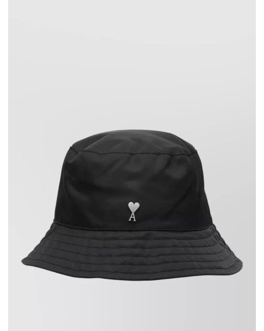 AMI Black Nylon Studded Bucket Hat