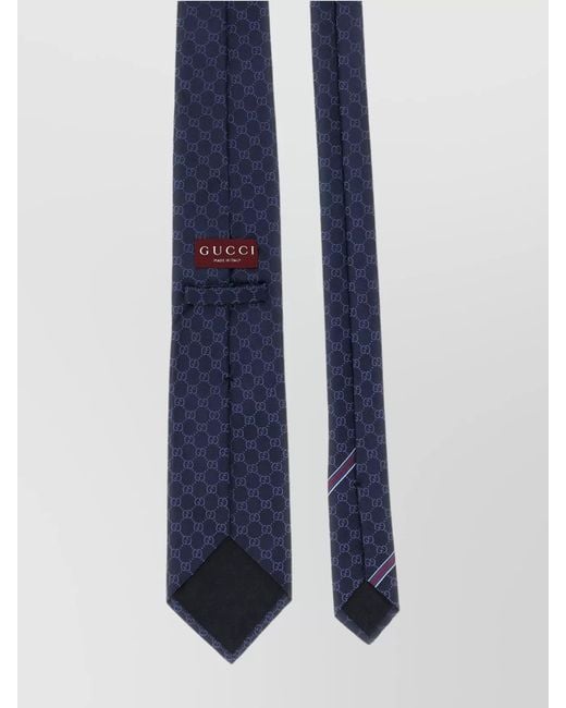 Gucci Blue Slim Design Tie Pointed Tip for men