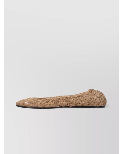 Isabel Marant White Crochet-Knit Ballerina Shoes