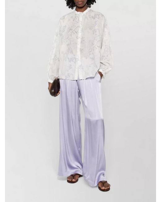 Forte_forte Purple Silk Wide-Leg Trousers