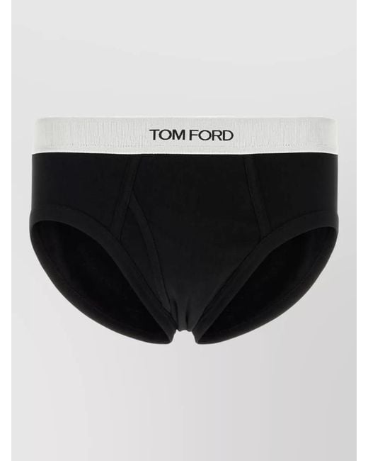 Tom Ford Black Stretch Cotton Beach Brief Comfortable Fit for men
