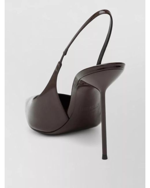 Paris Texas White Glossy Pointed Toe Slingback Pumps